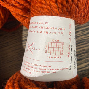 "Troll Ullgarn" yarn from Hillesvåg Ullvarefabrikk