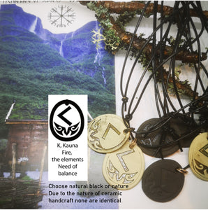 Handmade Ceramic Rune Necklaces